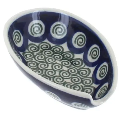 Blue Rose Polish Pottery 381 Ceramika Artystyczna Small Spoon Rest image {18}