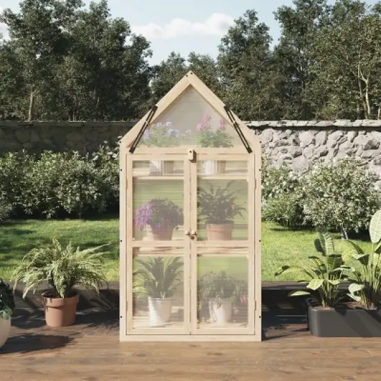 Home-Complete Wood Cold Frame Greenhouse with Adjustable Shelves image {8}
