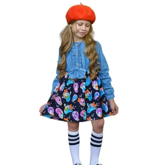 Girls That's The Spirit Chambray Bodice Ghost Dress - Mia Belle Girls image {6}
