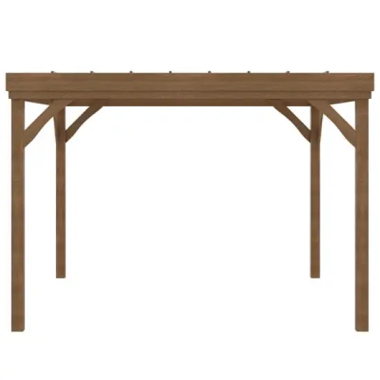 Outsunny Outdoor Wooden Pergola, Grape Vine Gazebo with Concrete Anchors for Garden, Patio, Backyard, Deck image {5}