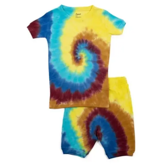 Leveret Kids Two Piece Cotton Tie Dye Short Pajamas image {7}