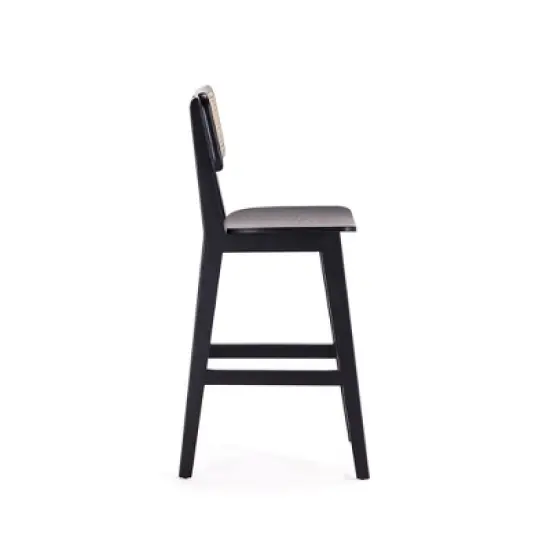 Versailles Wood Counter Height Barstool Black/Natural - Manhattan Comfort image {3}