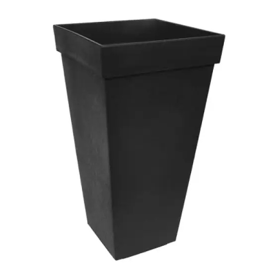 Tierra Verde Self Watering Symphony Square Planter, 15" Wide x 28" Tall, Black image {6}
