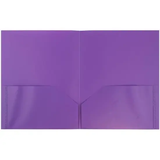 JAM 6pk POP 2 Pocket School Presentation Plastic Folders Purple image {1}