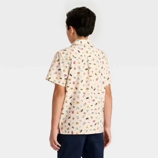 Latino Heritage Month Kids' Short Sleeve Woven Shirt - Ivory image {1}