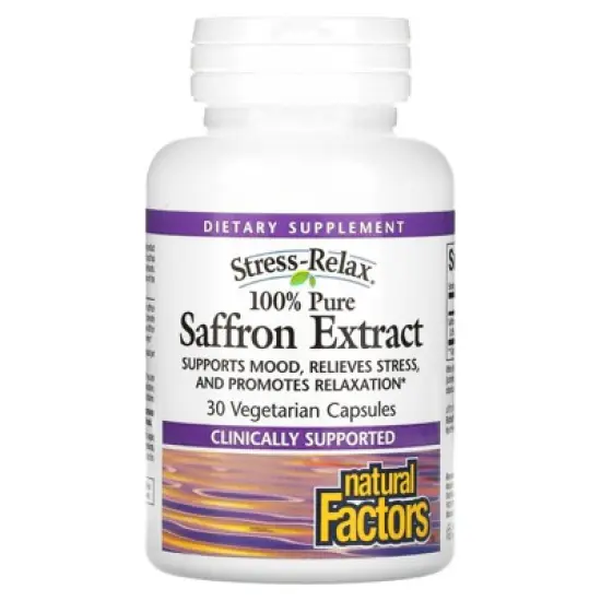 Natural Factors Stress-Relax, 100% Pure Saffron Extract, 30 Vegetarian Capsules image {4}