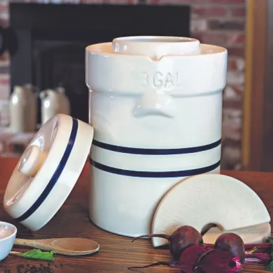 Ohio Stoneware 3 Gallon Fermentation/Preserving Crock Set - Great for Pickling and Sauerkraut!! image {3}
