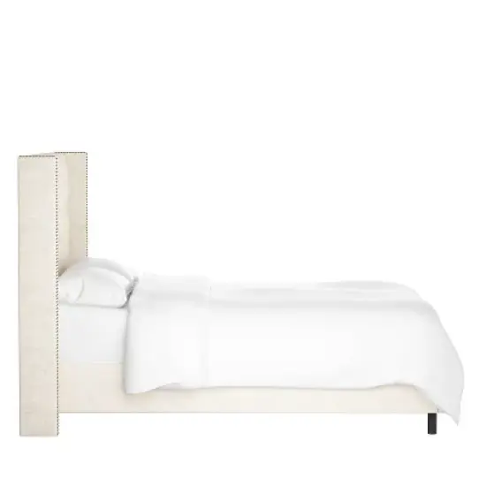 Louis Diamond Tufted Wingback Linen Bed - Skyline Furniture image {2}