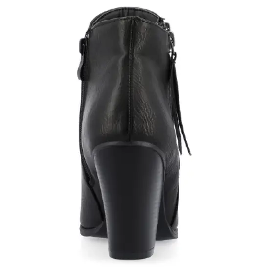 Journee Collection Womens Vally Inside Zip Stacked Heel Booties image {2}