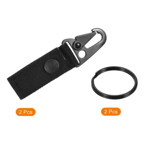 Unique Bargains Belt Keeper Key Ring Nylon Webbing Strap Hanging Gear Buckle with Snap for Outdoor Camping image {2}