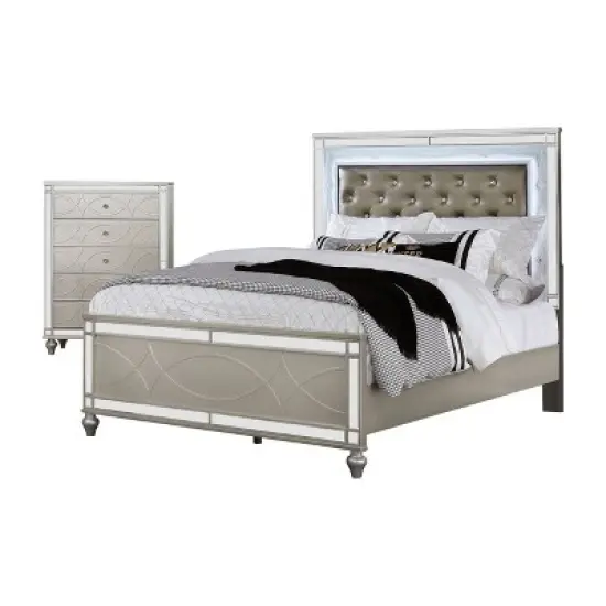 2pc La Mesa Bed and Chest Set Silver - HOMES: Inside + Out image {9}
