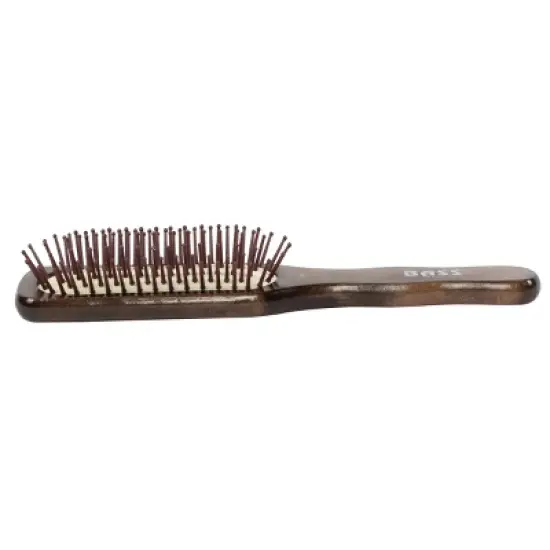 Bass Brushes 3 Series Style & Detangle Men's Hair Brush with Nylon Pin Solid Beech Wood Handle 7 Row Espresso image {4}