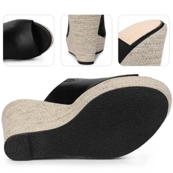 Perphy Open Toe Espadrille Wedge Heel Platform Slide Sandal for Women image {3}