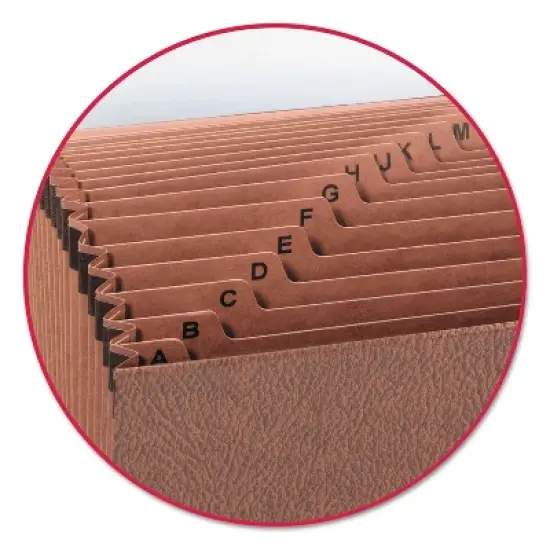 Smead TUFF Expanding Wallet, 21 Sections, Elastic Cord Closure, 1/21-Cut Tabs, Legal Size, Redrope image {4}