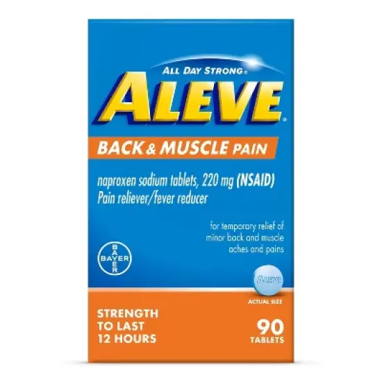 Aleve NSAID Back & Muscle Pain Reliever & Fever Reducer, Naproxen Sodium Tablets - 90ct image {10}
