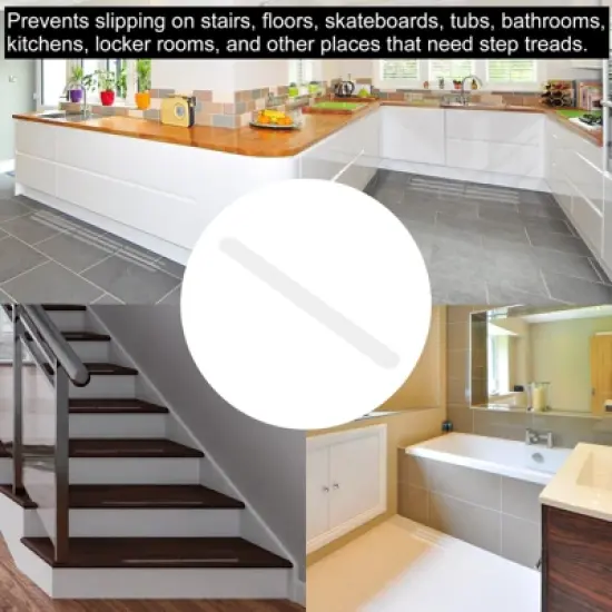 Unique Bargains Non Slip Bathtub Stickers Safety Shower Treads Adhesive Decal Square with Scraper Clear 0.66 Ft  x 0.79" image {4}