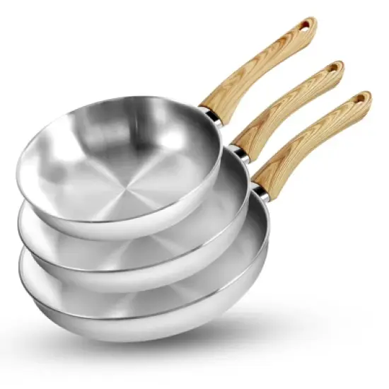 KOCH SYSTEME CS Stainless Steel Pan, Stainless Skillet with Lid for Cooking, Dishwasher Safe image {6}