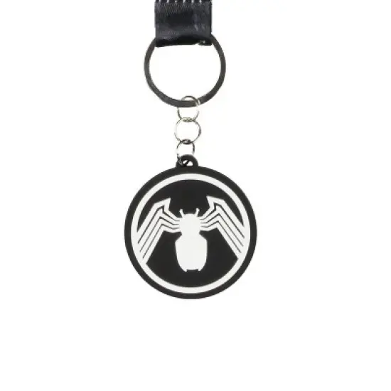 Marvel Venom Wrist Strap Lanyard for Keys with 2" Rubber Keychain image {1}