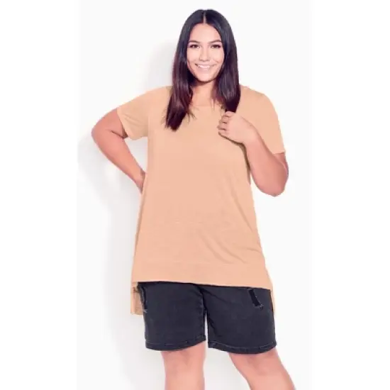 Women's Plus Size Alina Slub Top - peach | AVENUE image {3}
