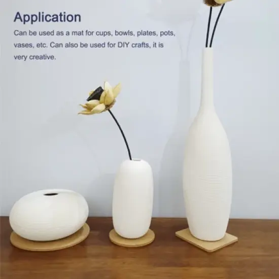 Unique Bargains Cork Durable Heat Resistant Round Coasters for Tableware image {4}