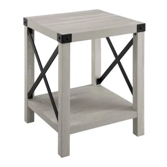 Sophie Rustic Industrial X Frame Side Table - Saracina Home image {13}
