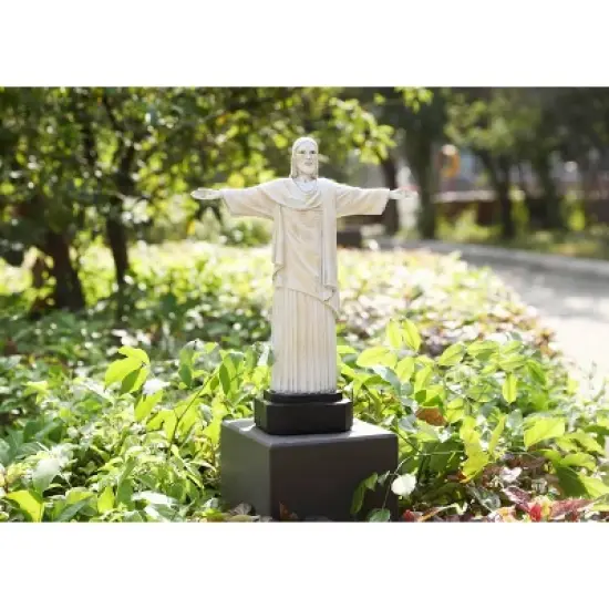 Techko Maid Jesus Solar Outdoor Garden Statue Decor with Spotlight image {5}