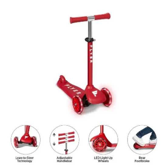 Radio Flyer Glider Junior Kick Scooter with Light Up Wheels: 3-Wheel, Ages 2-5, 44 lb Capacity image {1}