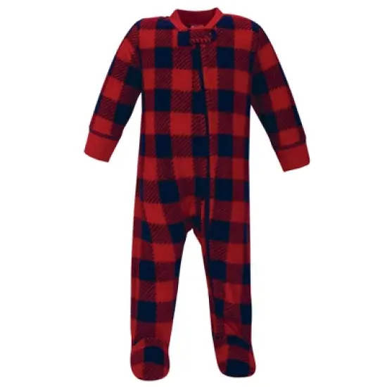 Hudson Baby Infant Boy Fleece Zipper Sleep and Play 2pk, Sweater Plaid image {1}