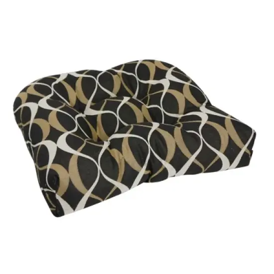 Blazing Needles, 19-inch U-Shaped Premium Outdoor Tufted Dining Chair Cushion image {6}