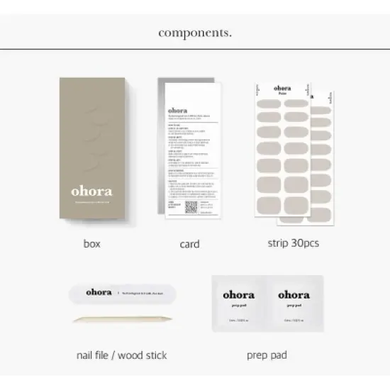 Ohora Gel Nail Basic Line - Cream Paper - 30ct image {3}