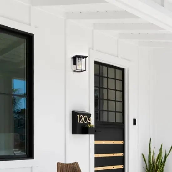 C Cattleya 1-Light Outdoor Wall Lantern Sconce with Matte Black Finish image {5}