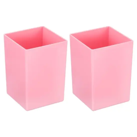 Unique Bargains Square Plastic Pencil Pen Makeup Brush Holder Desktop Organizer 2 Pcs image {8}