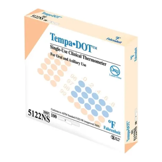 Tempa&middot;DOT Disposable Oral Thermometer Color Dots Display 5122NS 100 per Box image {2}