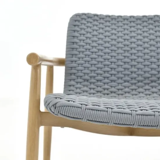 Layout Optimized Outdoor Seating Ensemble 4Piece Sofa & Armchair Set w/ Grid Weave & Planked Table image {8}