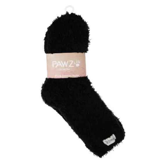 Pawz by Bearpaw Women's 2 Packs Solid Lounge Socks Comfy Soft Cute Fuzzy Socks Warm Socks for Women - Women's Cozy Lounge Socks, Black/Bone image {2}