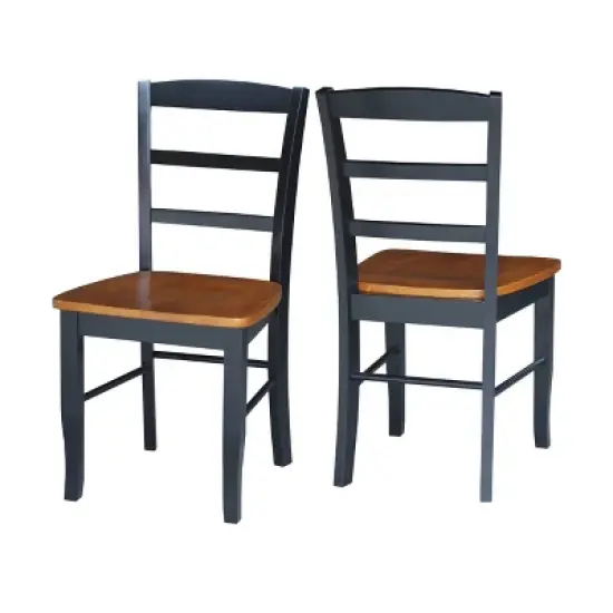 Set of 3 42" Dual  Table with 2 Madrid Chairs Dining Sets Black/Red - International Concepts image {7}