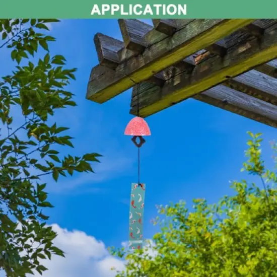 Unique Bargains Metal Vintage Outdoor Wind Chime 2.6" x 17.5" Bronze Tone 1 Pack image {4}