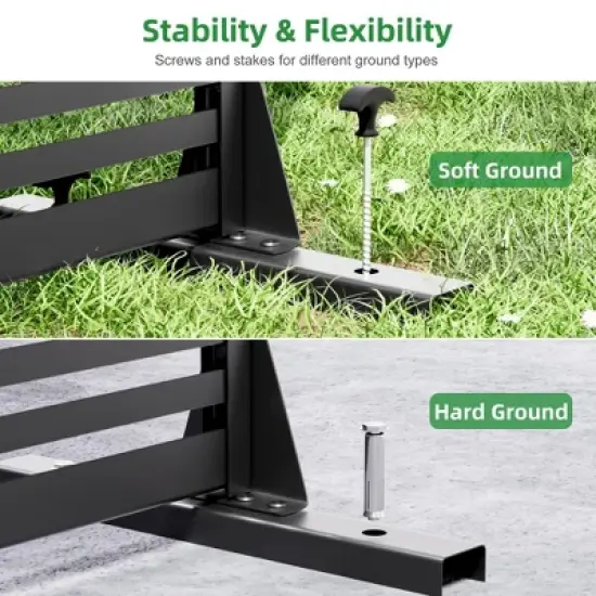 PexFix 72 in. x 35 in. Outdoor Privacy Rectangle Screen Galvanized Steel Panel Divider in Black image {3}