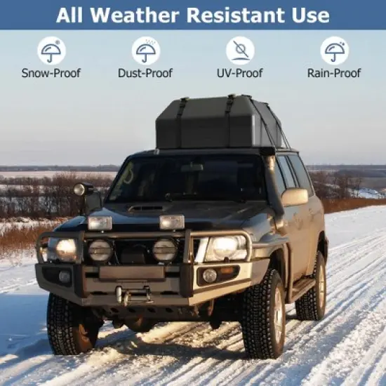 Costway 15 Cu.Ft Car Roof Bag 100% Waterproof Roof Top Luggage Bag for All Vehicles Black/Yellow image {3}