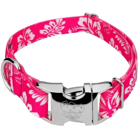 Country Brook Petz Premium Pink Hawaiian Dog Collar image {5}