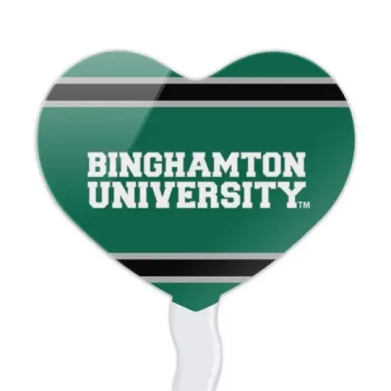 Binghamton University Stripes Heart Love Cupcake Picks Toppers Decoration Set of 6 image {1}