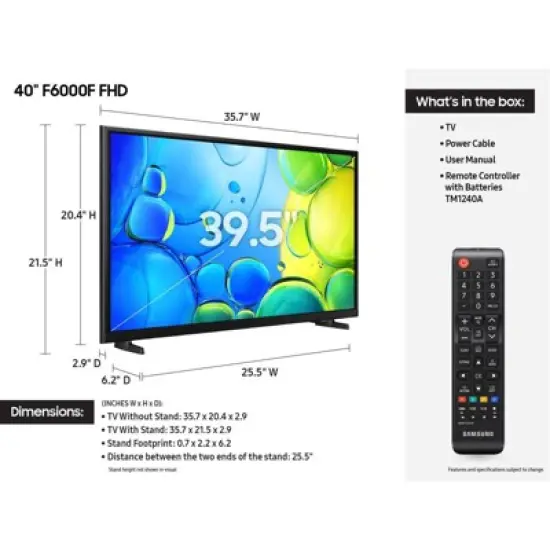 Samsung 40" FHD 1080p Smart LED TV: Bluetooth & Wi-Fi, HDR10+, Alexa Compatible image {4}