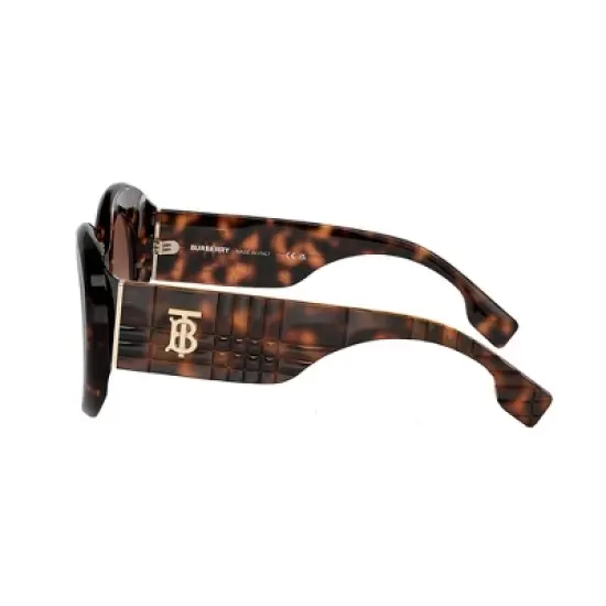Burberry MARGOT BE 4370U 300213 Womens Round Sunglasses Dark Havana 49mm image {2}