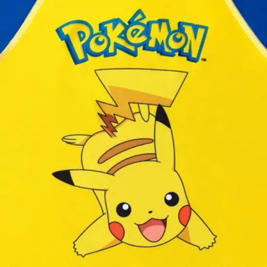 Pokemon Bulbasaur Charmander Squirtle Pikachu Pullover Rash Guard and Swim Trunks Outfit Set Toddler to Big Kid image {5}