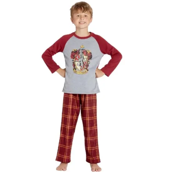 Harry Potter Boys' Raglan Shirt And Plaid Pajama Pants Set image {2}