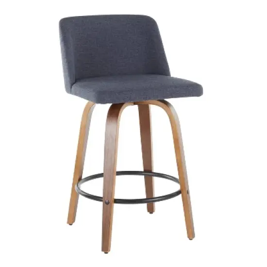 Set of 2 Toriano Mid-Century Modern Counter Height Barstools - LumiSource image {1}