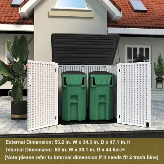 4.43 ft. W x 2.85 ft. D Durable Resin Storage Shed, Weather-Resistant Outdoor Storage Cabinet for Home, Patio and Garage image {8}