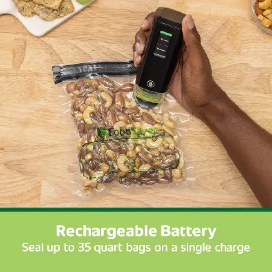 FoodSaver 2-in-1 Vacuum Sealer System + Cordless Handheld Sealer Black MS2010: 5-Year Warranty, Plastic, Spot Clean image {5}