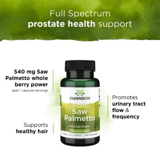 Swanson Full Spectrum Saw Palmetto, Helps Support Men's Prostate Health, Herbal Supplement, 540 mg image {3}