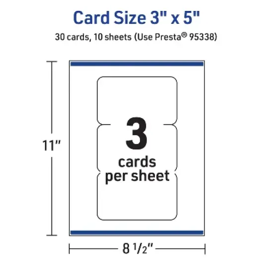 Avery Printable Cards with Rounded Corners, 3" x 5", Matte White, 30ct image {4}